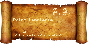 Prinz Henrietta névjegykártya